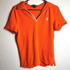 Lauren Active Ralph‎ Lauren Orange V-Neck Short Sleeve Polo Shirt